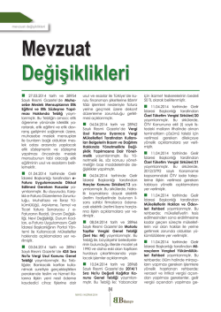 Mevzuat De&Auml;&Yuml;i&Aring;&Yuml;iklikleri