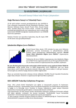 Nisan 2014 Faaliyet Raporu İndir
