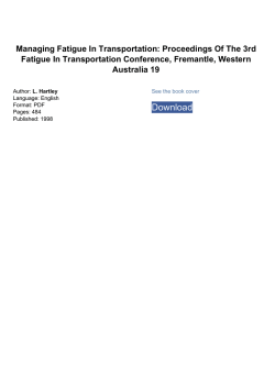 Managing Fatigue In Transportation: Proceedings Of The 3rd