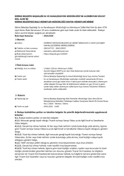 edirne belediye başkalığı su ve kanalizasyon