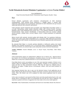 Tarihi Mekanlarda Kentsel D&ouml;n&uuml;ş&uuml;m Uygulamaları Ve