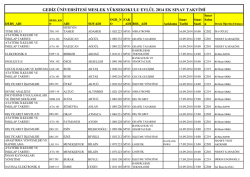 gediz &uuml;niversitesi meslek y&uuml;ksekokulu eyl&uuml;l 2014 ek sınav takvimi