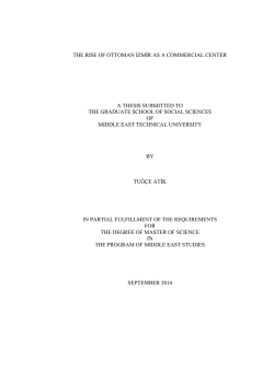 the rise of ottoman i̇zmi̇r as a commercial center a thesis