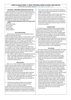 HUKUK VE ADALET DERSİ ( 1. &Uuml;NİTE: TOPLUMSAL