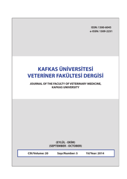 i&ccedil; kapak 20-5) - Kafkas &Uuml;niv Vet Fak Derg