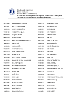 Tuzla Kampüsümüzde 30 Aralık 2014 Salı günü