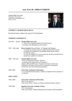 Asst. Prof. Dr. ORHAN ERDEM - İstanbul Bilgi Üniversitesi