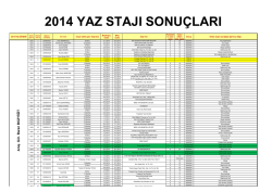 2014 yaz stajı sonu&ccedil;ları - Dokuz Eyl&uuml;l &Uuml;niversitesi