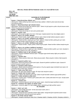 Eğlenceli Okul Kasım 2014 Yarım G&uuml;nl&uuml;k Plan