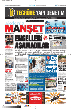 &Ccedil;&ouml;p değil emeğe - Akdeniz Manşet