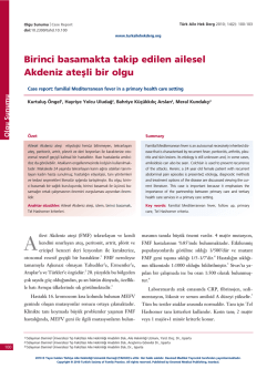 PDF İndir - T&uuml;rkiye Aile Hekimliği Dergisi