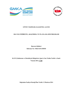 DFD Başvuru Rehberi - G&uuml;ney Marmara Kalkınma Ajansı