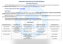MARMARA &Uuml;NİVERSİTESİ REKT&Ouml;RL&Uuml;Ğ&Uuml;NDEN Yeni Kayıt