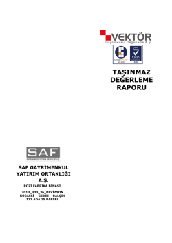 SAFGYORozi Fabrika Binası Ekspertiz Raporu