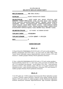 Şubat Ayı Meclis Kararları