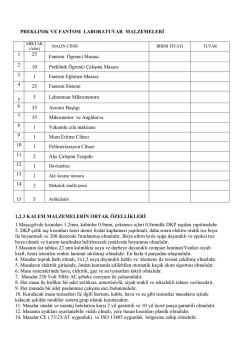 Kısım:3 Preklinik ve Fantom Laboratuvar Malzemeleri