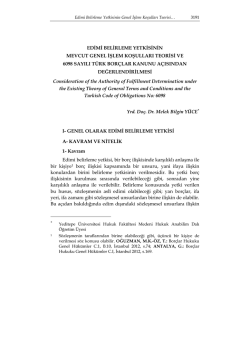 edimi belirleme yetkisinin mevcut genel işlem koşulları