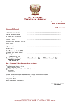 Kayıt Dondurma Başvuru Formu - ipek &uuml;niversitesi &ouml;ğrenci işleri