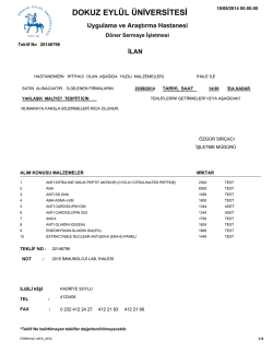 ihale - Dokuz Eyl&uuml;l &Uuml;niversitesi Hastanesi