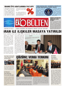 Eko B&uuml;lten-5 - Van Ticaret ve Sanayi Odası