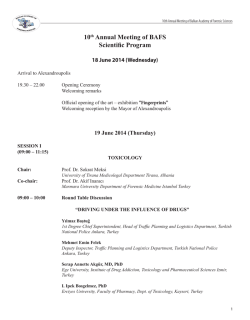 10th Annual Meeting of BAFS Scientific Program