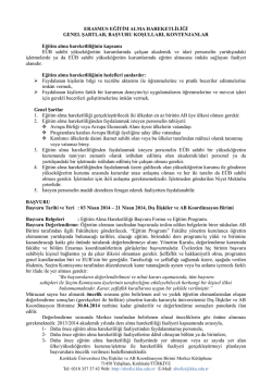 erasmus eğitim alma hareketliliği - Dış İlişkiler ve AB Koordinasyon