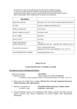 200 adet Fal ve Fas tipi Vagonların Revizyonu