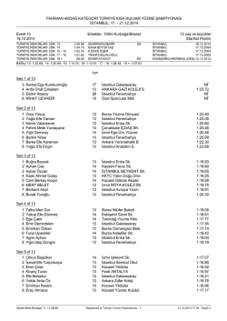 Startlist - T&uuml;rkiye Y&uuml;zme Federasyonu