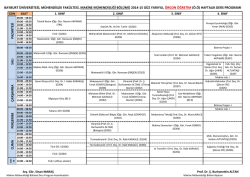 makine m&uuml;hendisliği b&ouml;l&uuml;m&uuml; &ouml;rg&uuml;n &ouml;ğretim ve ikinci &ouml;ğretim ders
