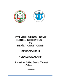 DENİZ KAZALARI - İstanbul Barosu