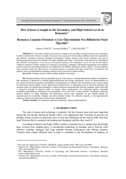 How Science is taught in the Secondary and High School Levels in