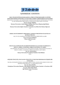 İ&Ccedil;İNDEKİLER / CONTENTS