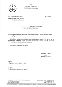 MANisA vı.ı,iı,iĞi - Selendi İl&ccedil;e Milli Eğitim M&uuml;d&uuml;rl&uuml;ğ&uuml;