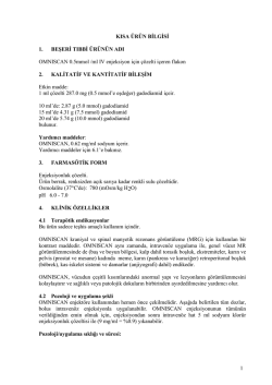 1 KISA ÜRÜN BİLGİSİ 1. BEŞERİ TIBBİ ÜRÜNÜN ADI OMNISCAN
