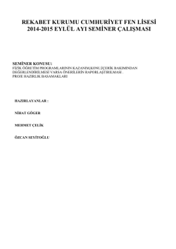 eyl&uuml;l 2014 mesleki calisma programi rapor