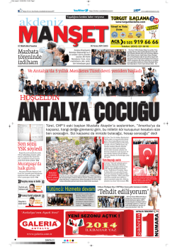 HOŞGELDİN - Akdeniz Manşet