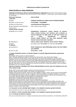 Holdingimiz Varlıklarının 2015 yılı Harici