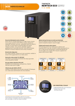 Newtech Eco 1-2-3 kVA Data Sheet T&uuml;rk&ccedil;e