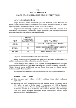 1 t.c. maliye bakanlığı maliye uzman yardımcılığı giriş