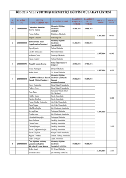 İ&Ouml;D 2014 YILI YURTDIŞI HİZMETİ&Ccedil;İ EĞİTİM M&Uuml;LAKAT LİSTESİ