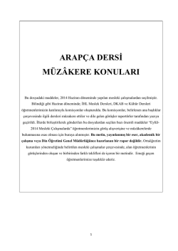 ARAP&Ccedil;A DERSİ M&Uuml;Z&Acirc;KERE KONULARI