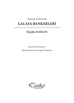 GALATA BANKERLERİ - Tarih&ccedil;i Kitabevi