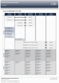 Haftalık İhra&ccedil; ve İtfa Bilgileri