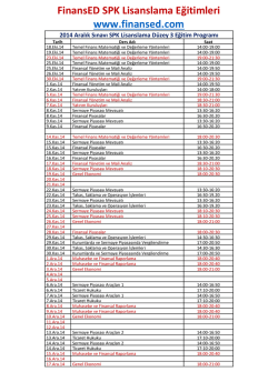 FinansED SPK Lisanslama Eğitimleri www.finansed.com