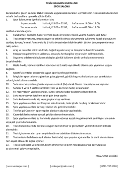 spor salonu kullanım kuralları