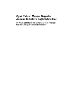 Oyak Yatırım Menkul Değerler Anonim Şirketi ve Bağlı Ortaklıkları