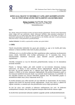 kimyasal işlem ve membran yapıların kombinasyonu ile su itici spor