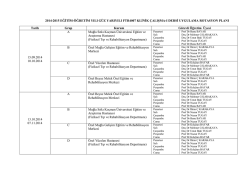 Uygulama Rotasyon Planı