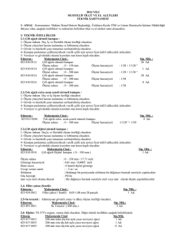 2014 YILI MUHTELİF &Ouml;L&Ccedil;&Uuml; VE EL ALETLERİ TEKNİK