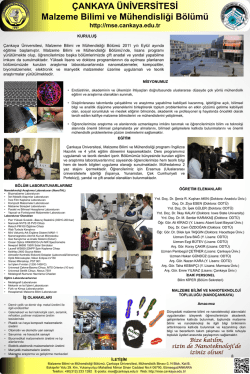 Bölüm Afişi - Çankaya Üniversitesi Malzeme Bilimi ve Mühendisliği